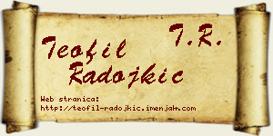 Teofil Radojkić vizit kartica